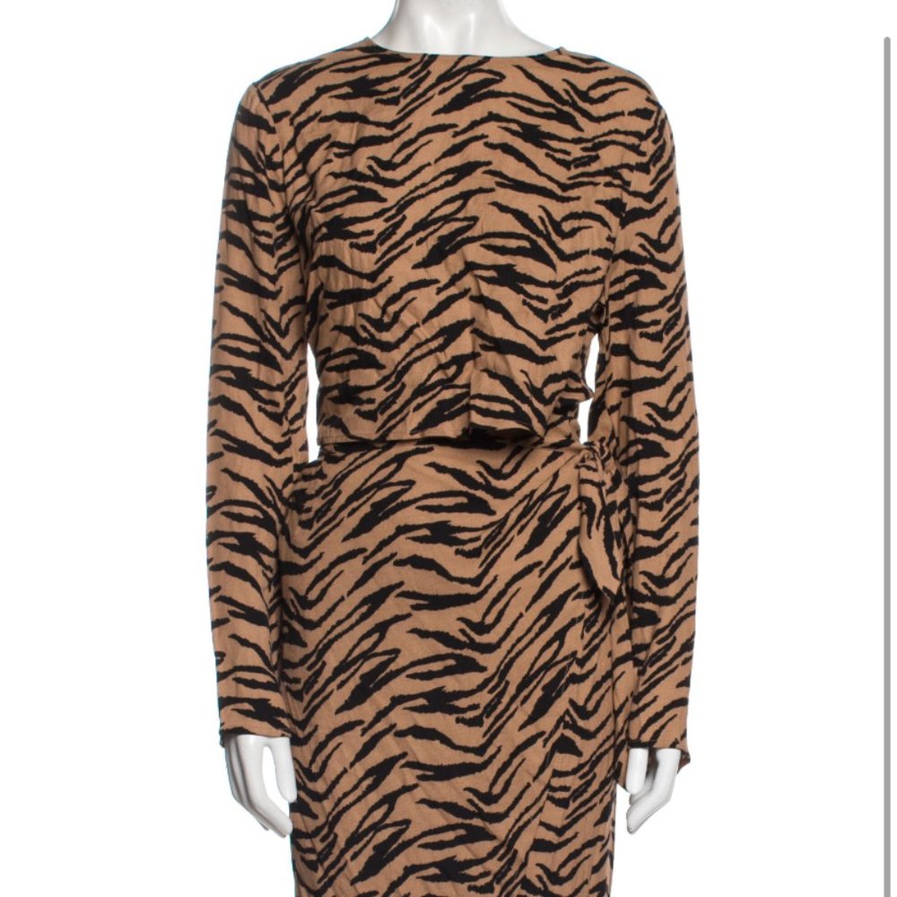 Reformation Womens Size 12 Tiger Animal Print Wrap Dress